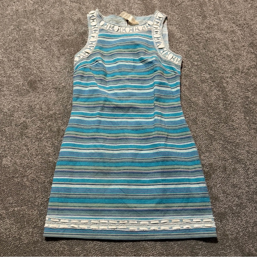 New Romantics‎ sleeveless dress stripes and shell details size 0 beach summer